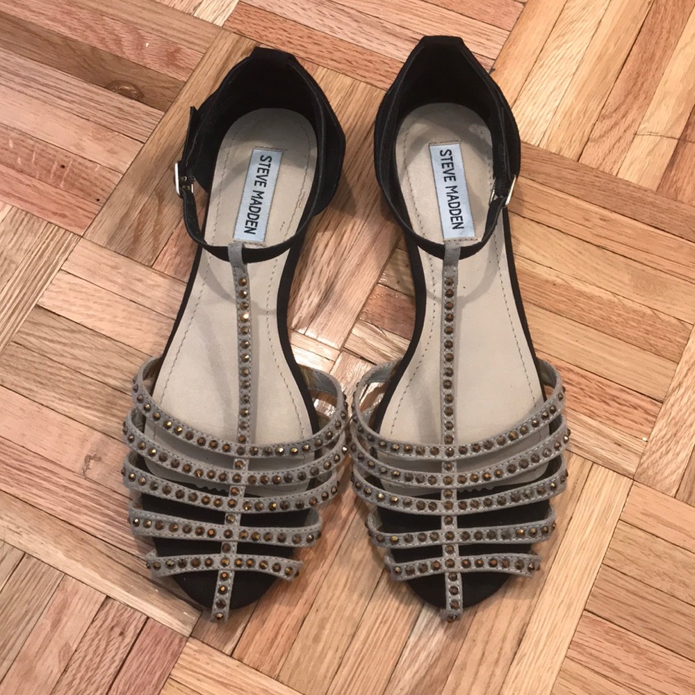 Steve Madden Caged Toe Flat Sandals - Size 9